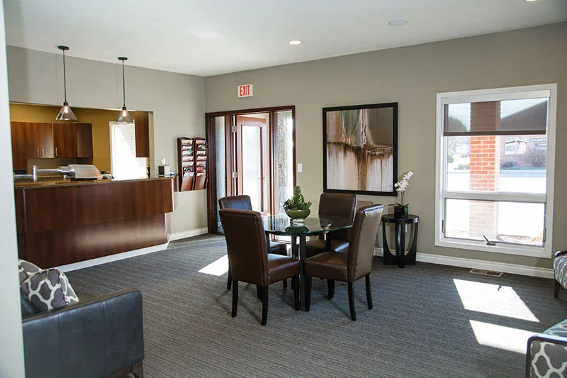 The front desk and waiting area